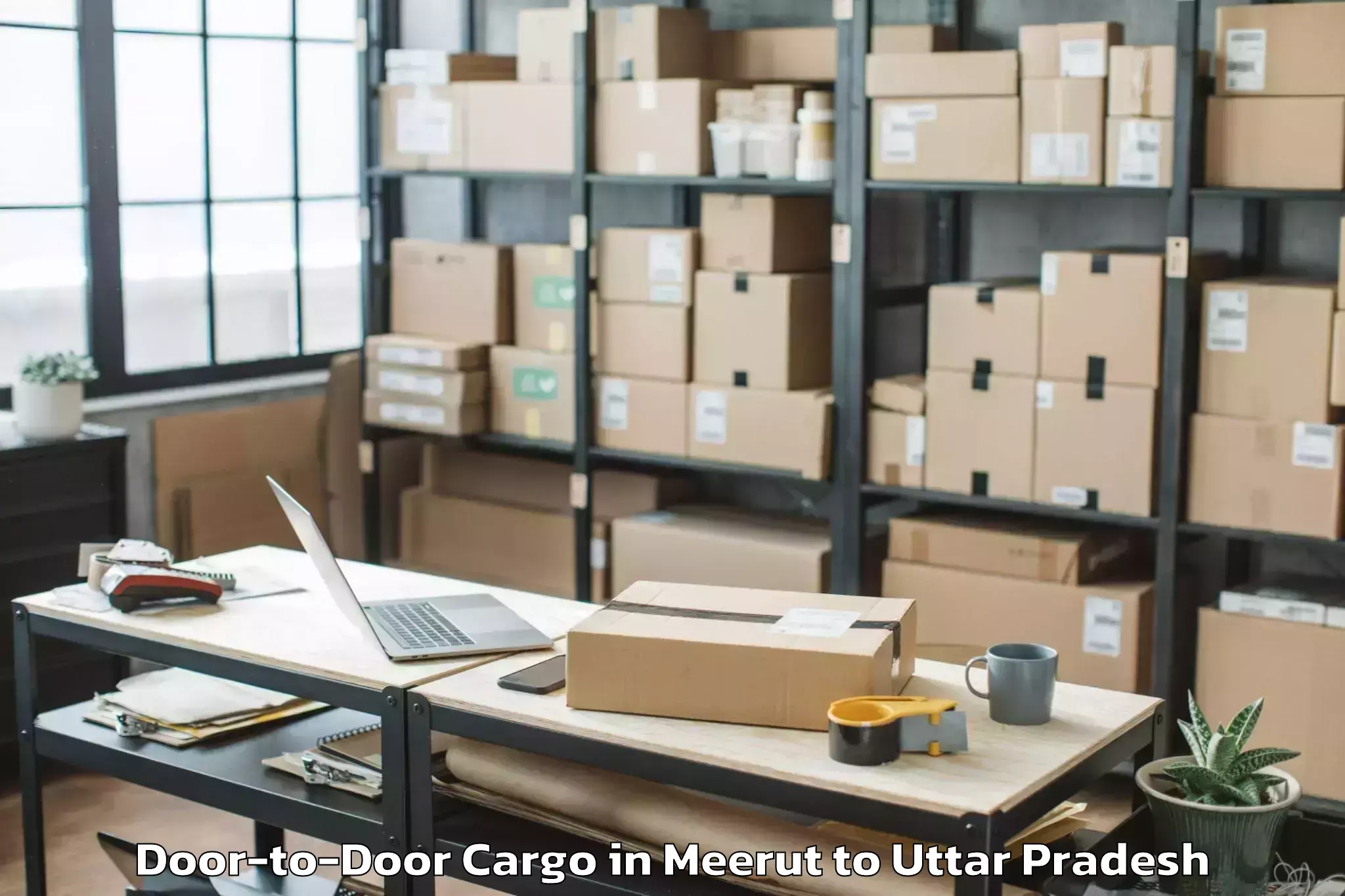 Book Meerut to Manjhanpur Door To Door Cargo Online